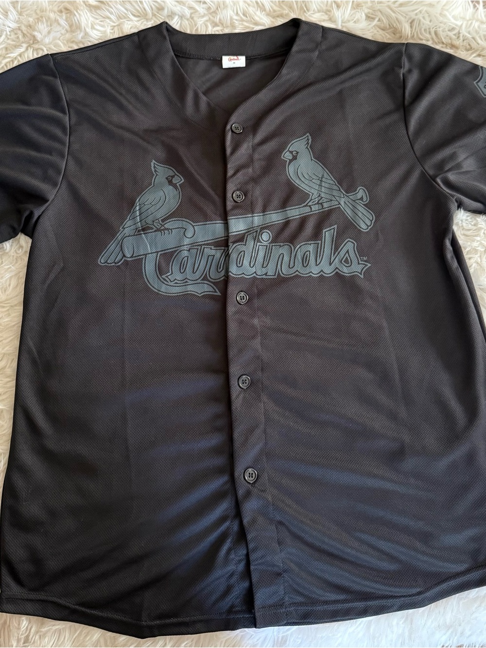 Cardinals Black Button-Up Men's Jersey